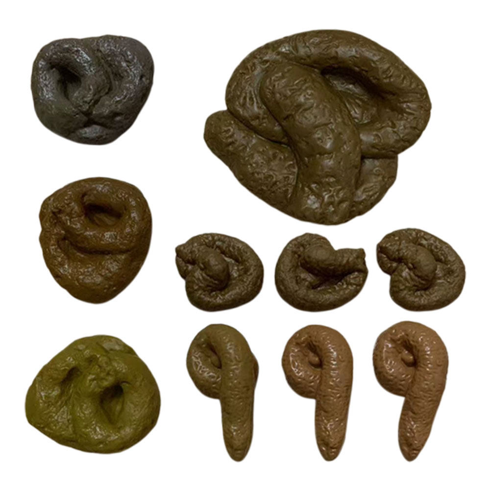 Fake Poop Gag Gift - 10 ชิ้น ของเล่นแกล้งรูปอึสัตว์เหมือนจริง อุปกรณ์สำหรับเล่นตลกในวันเอพริลฟูลส์ ของขวัญแกล้ง สร้างความสนุก