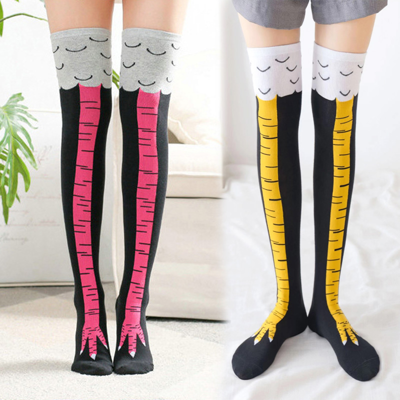 1 คู่ผู้หญิงพิมพ์เข่าถุงเท้าสู - Funny Chicken Leg Socks บทวิจารณ์และราคา