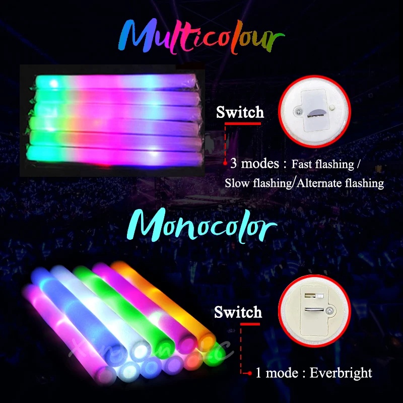 1/15/30 ชิ้นแท่งโฟมเรืองแสง LE - Flashing Led Foam Sticks Party บทวิจารณ์และราคา