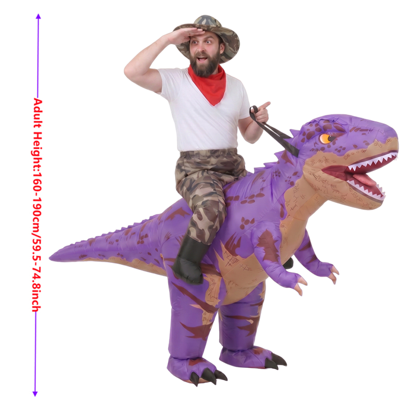ชุดไดโนเสาร์เป่าลมลายพรางสีม่ว - Inflatable Dinosaur Costume Adult บทวิจารณ์และราคา