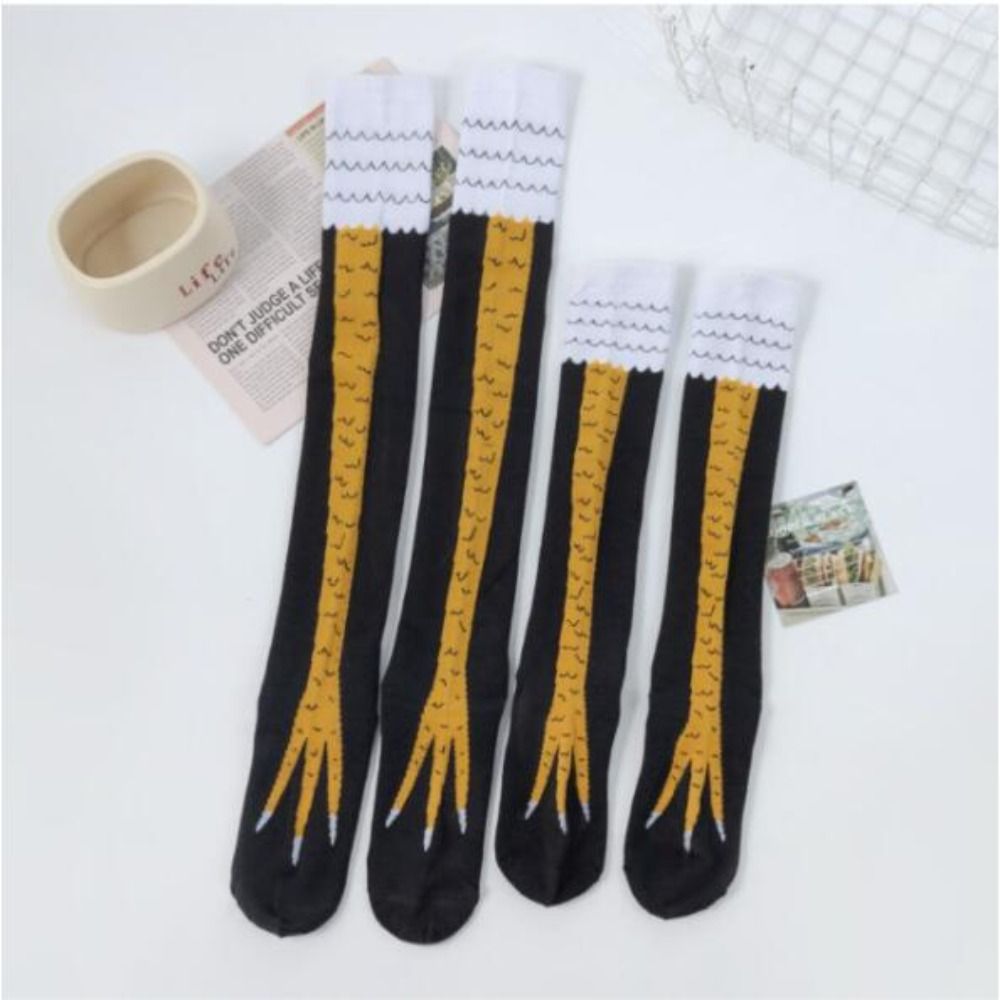 ถุงเท้ายาวเหนือเข่าทำจากผ้าฝ้า - Funny Chicken Leg Socks บทวิจารณ์และราคา