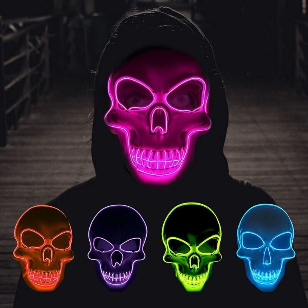 แฟชั่นหน้ากากกะโหลกฮาโลวีน ไฟ  - Led Purge Mask Halloween บทวิจารณ์และราคา